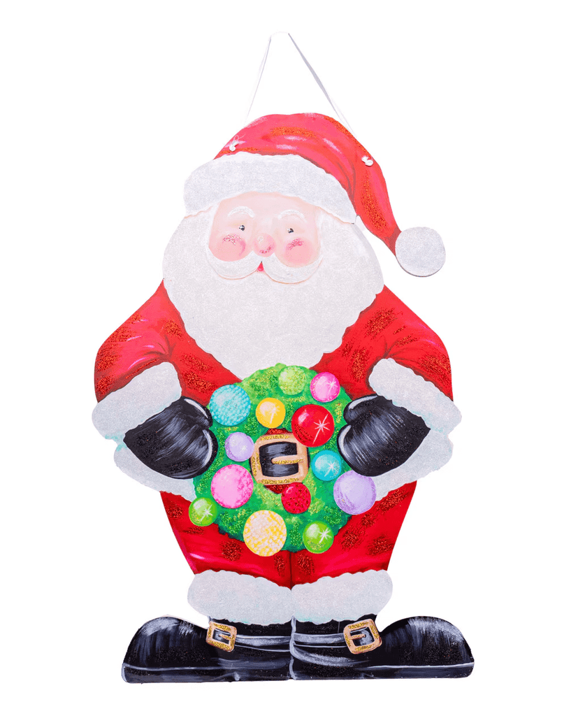 Merry & Bright Santa PVC Door Hanger | C25049 - White Bayou Wreaths & Supply