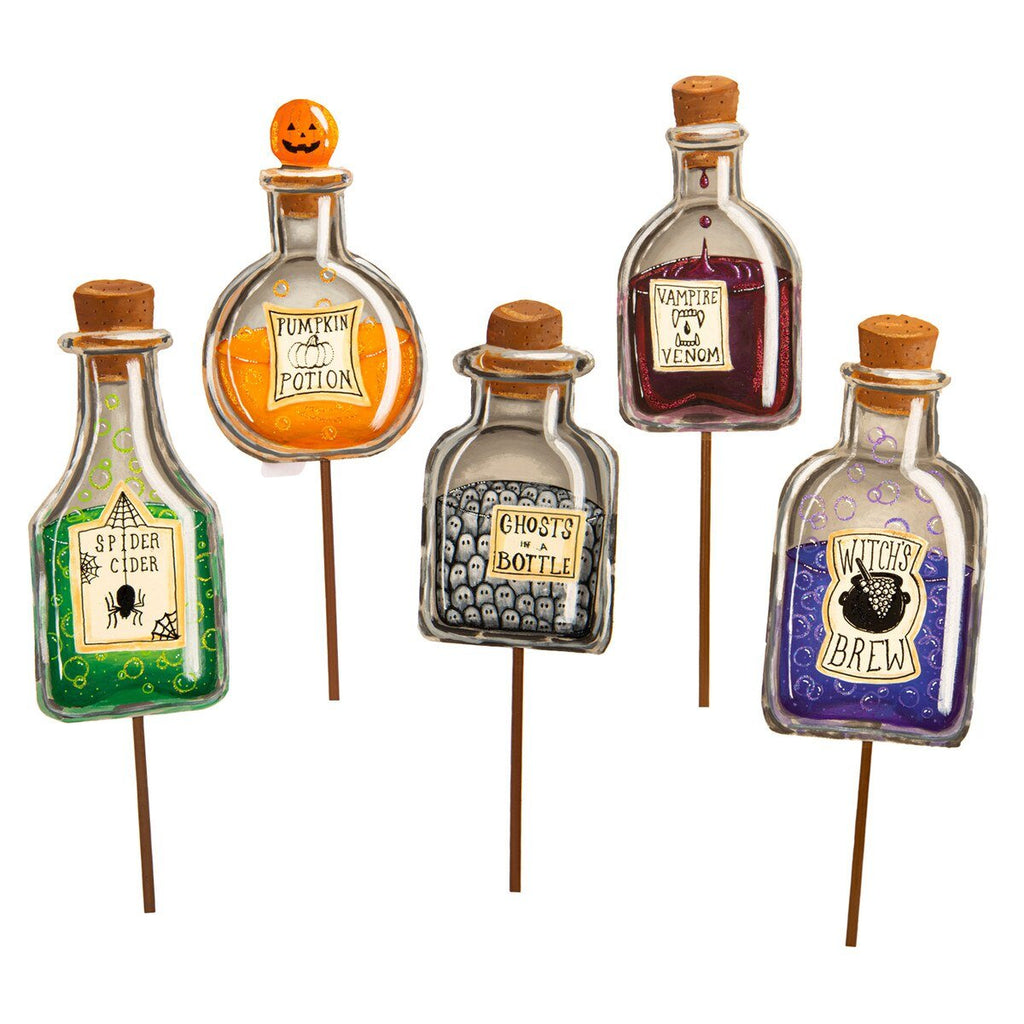 Potion Bottles – Set of Five | F24084 - White Bayou Wreaths & Supply