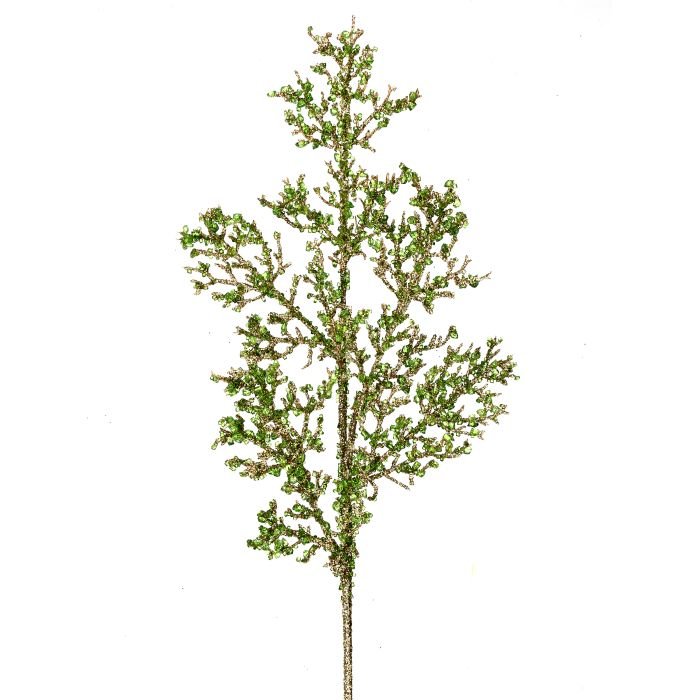 Regency 36" Premium Ice & Glitter Spray – Green Christmas Floral Pick | MTX77002 - White Bayou Wreaths & Supply