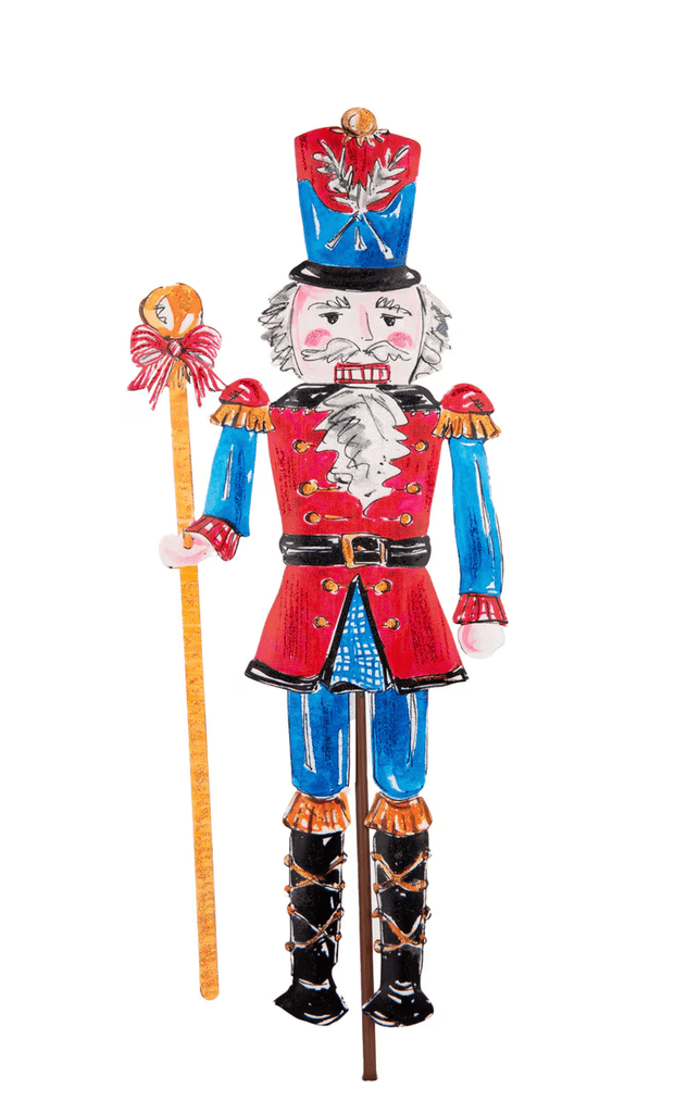 Traditional Nutcracker Stake – Rosanne Beck Collection| C24221 - White Bayou Wreaths & Supply