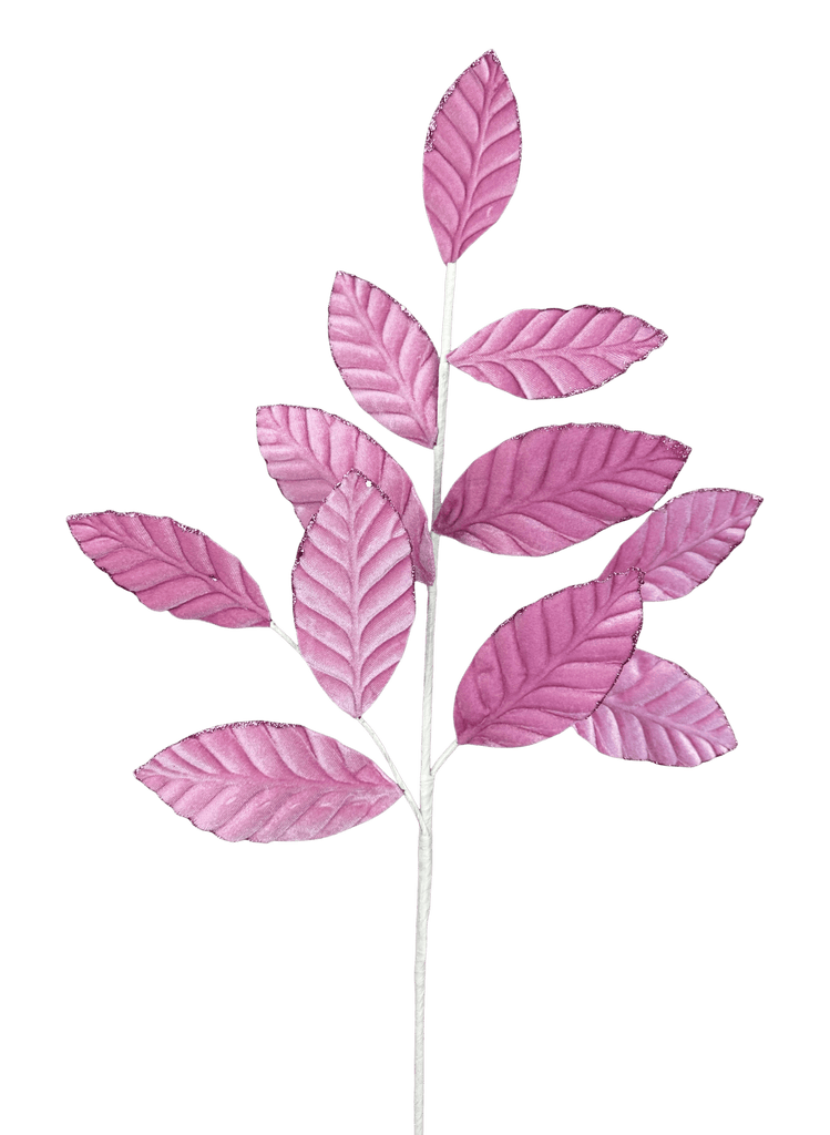 Velvet Magnolia Leaf Spray – H25" – Mauve – 85361MV - White Bayou Wreaths & Supply
