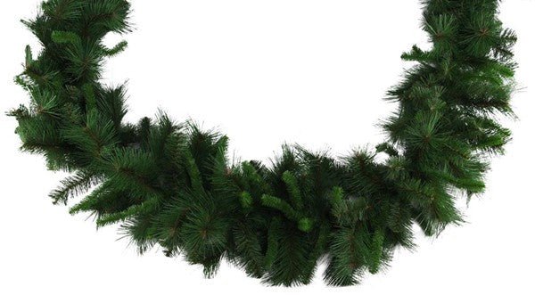 9-foot mixed pine artificial garland with full, realistic green foliage – Christmas greenery decoration