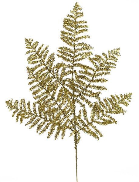 19.5"L Fern Spray: Gold - XS748808 - White Bayou Wreaths & Supply