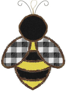 20.5"H x 14"L Grapevine/Fabric Bumblebee: Yellow, Black, White - KG3068